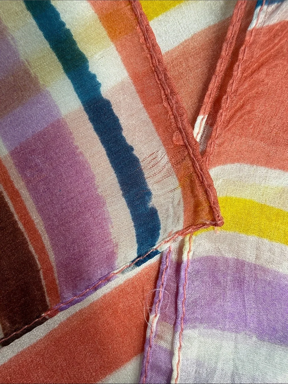 Vivante by VSA, colorful, striped silk scarf